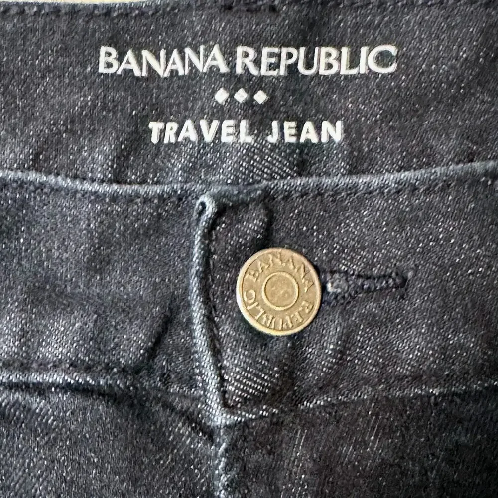 Banana Republic Travel Jeans Mens Actual Size 33x31 Blue Athletic Fit Dark Wash
